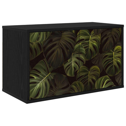vidaXL Wall-mounted TV Cabinet ELBURG 69 x 33 x 40 cm Black Oak 1