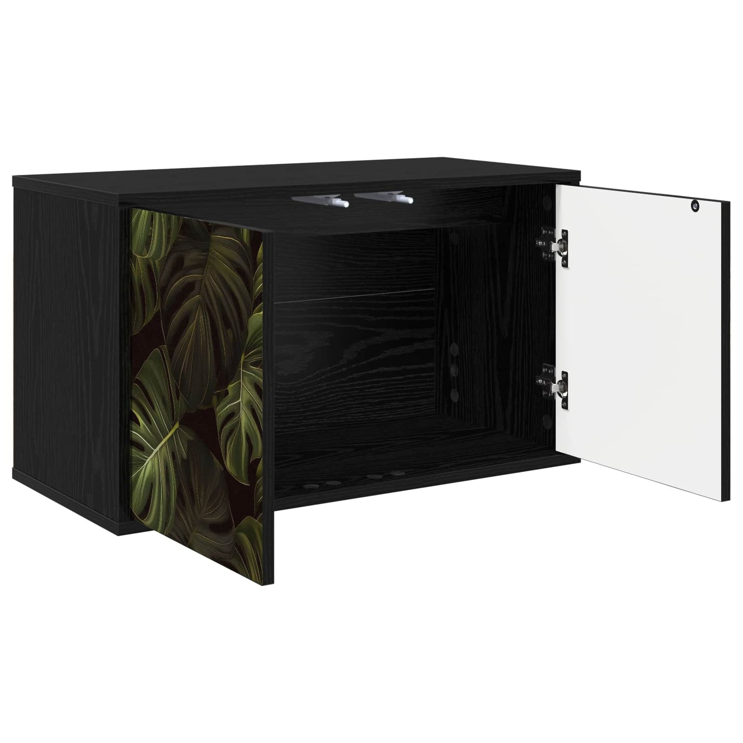 vidaXL Wall-mounted TV Cabinet ELBURG 69 x 33 x 40 cm Black Oak 2