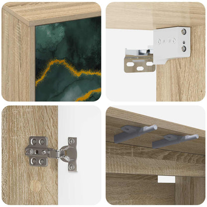 vidaXL Wall-mounted TV Cabinet WIJHE 69 x 33 x 40 cm Sonoma Oak 6