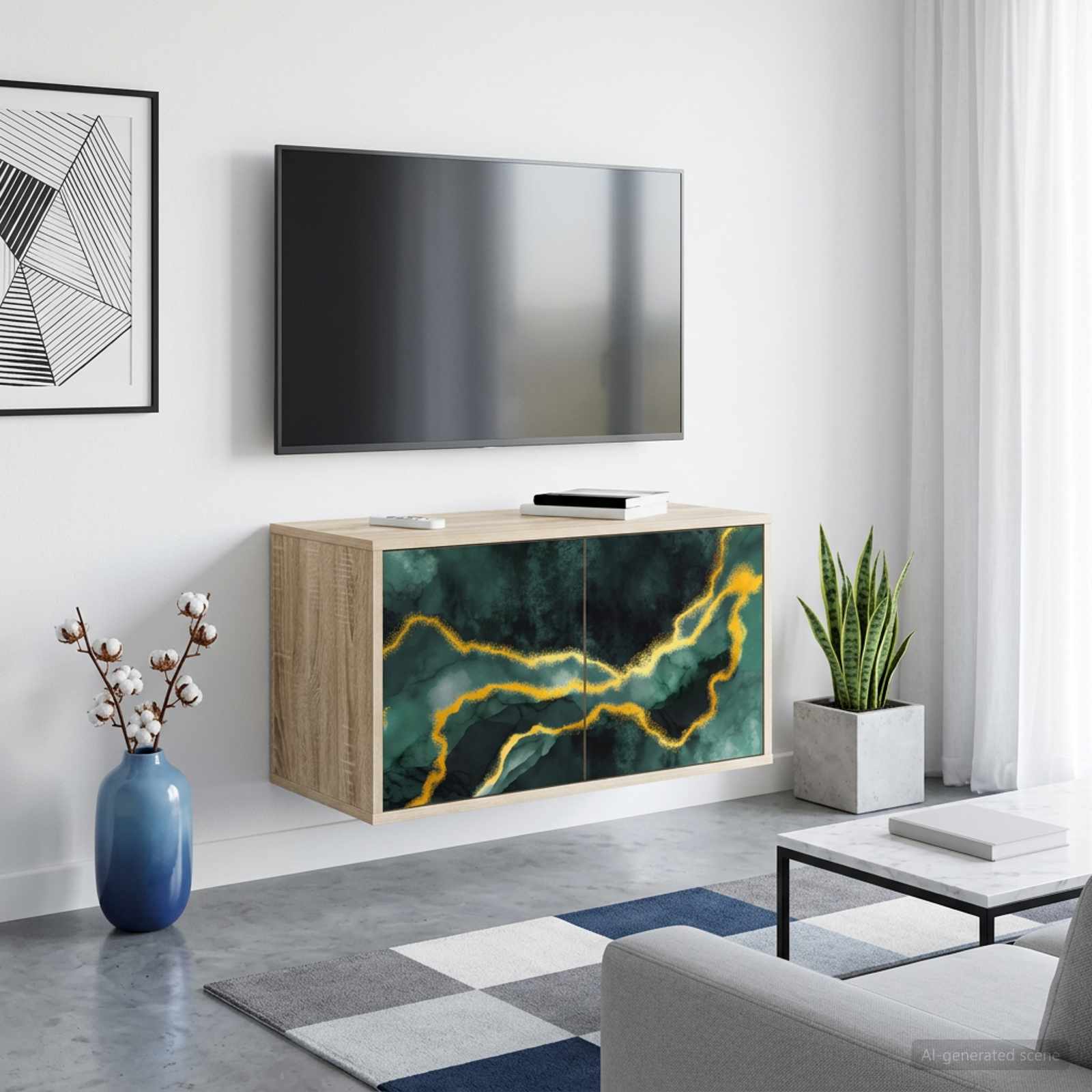 vidaXL Wall-mounted TV Cabinet WIJHE 69 x 33 x 40 cm Sonoma Oak 1