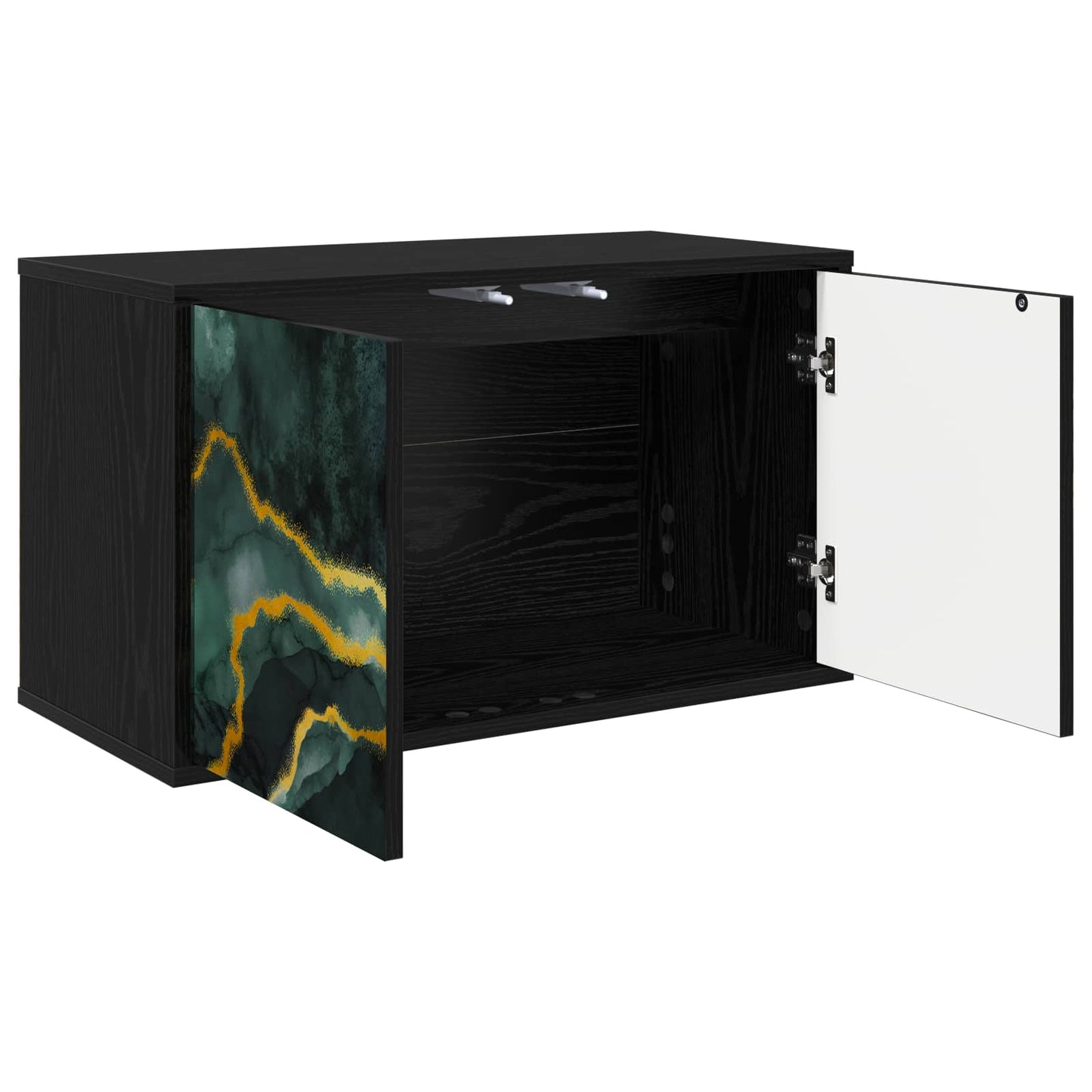 vidaXL Wall-mounted TV Cabinet WIJHE 69 x 33 x 40 cm Black Oak 3