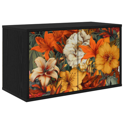vidaXL Wall-mounted TV Cabinet GENNEP 69 x 33 x 40 cm Black Oak 1
