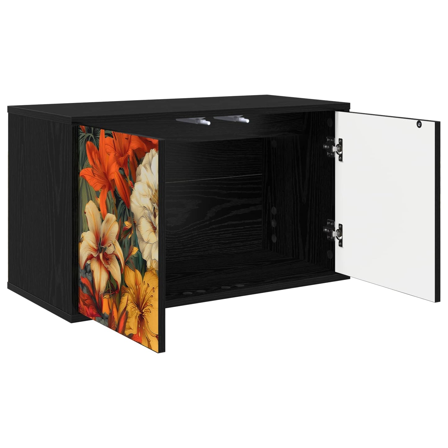 vidaXL Wall-mounted TV Cabinet GENNEP 69 x 33 x 40 cm Black Oak 2