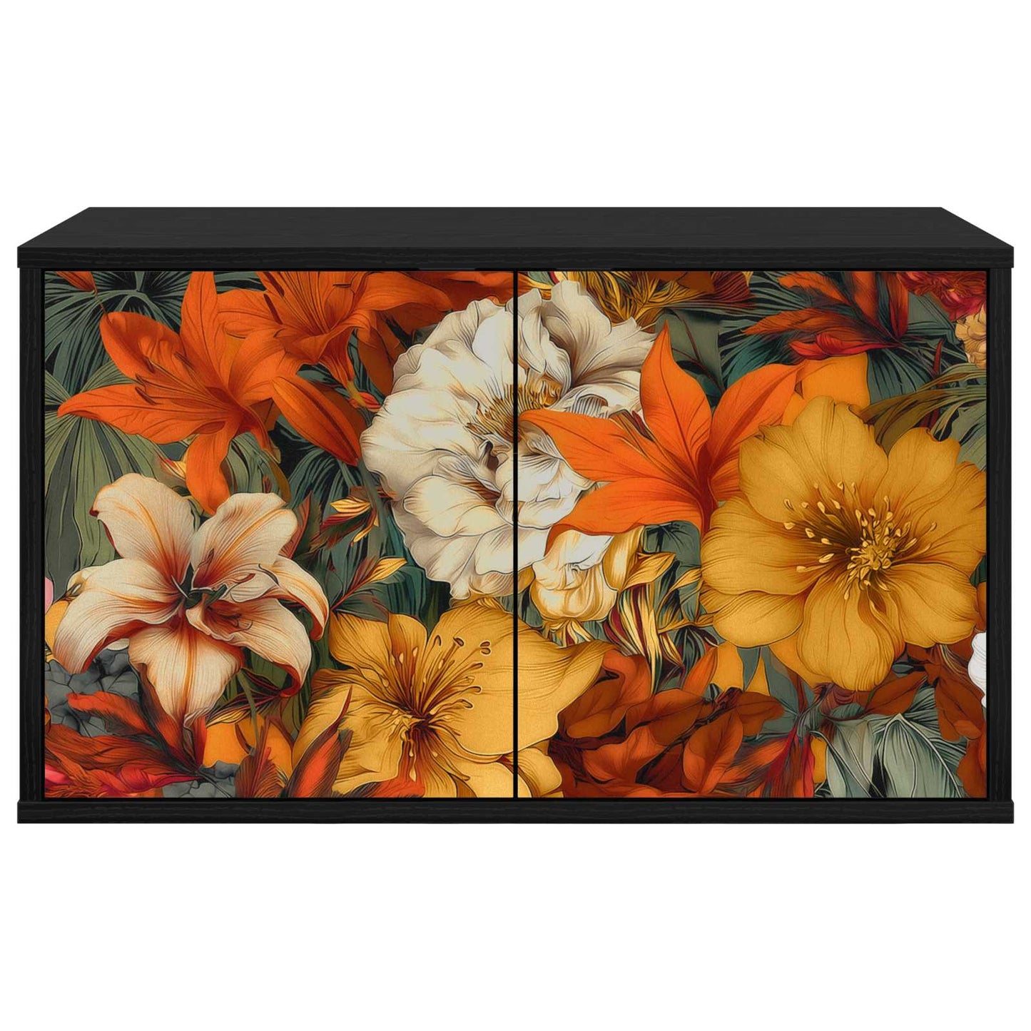 vidaXL Wall-mounted TV Cabinet GENNEP 69 x 33 x 40 cm Black Oak 3