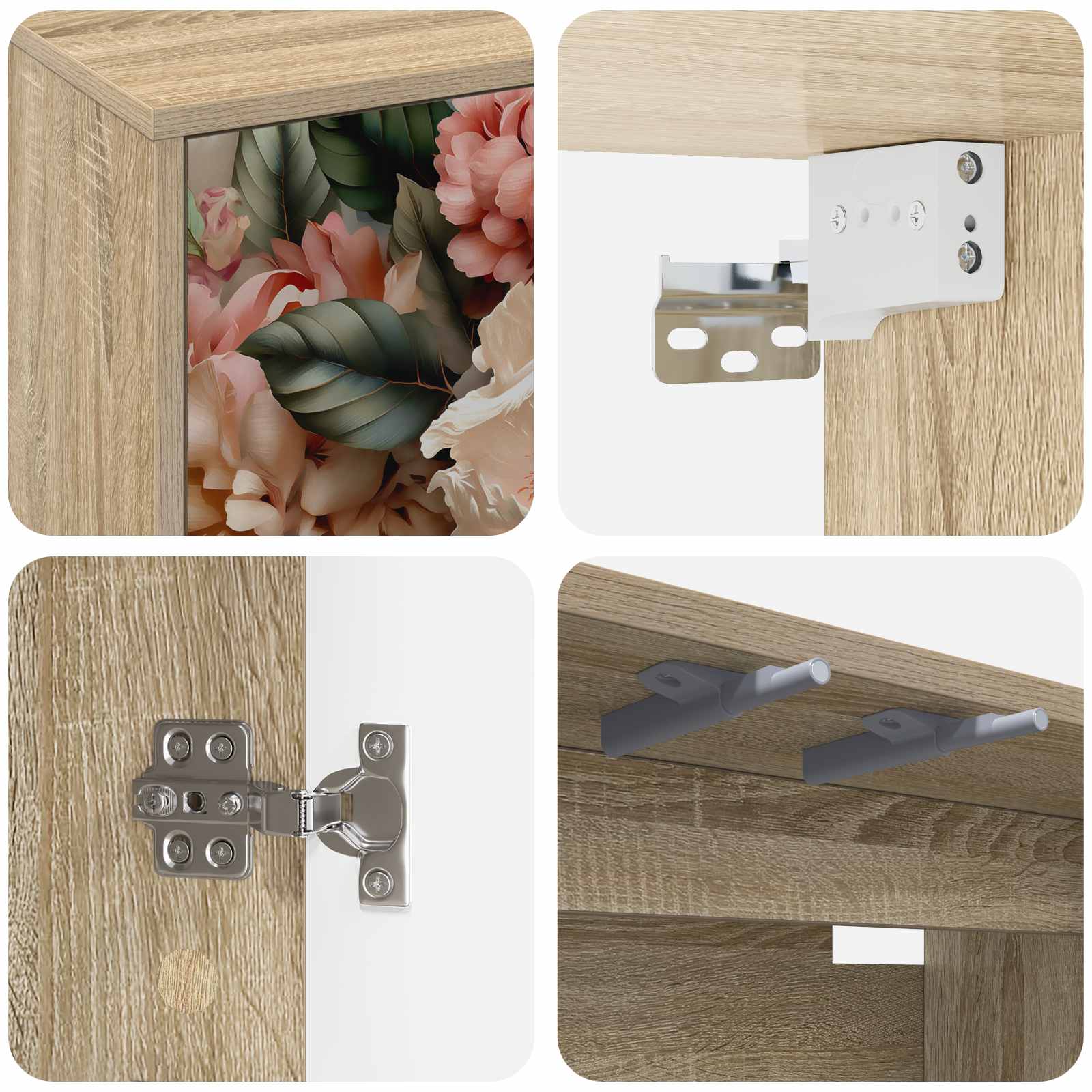 vidaXL Wall-mounted TV Cabinet BORNE 69 x 33 x 40 cm Sonoma Oak 5