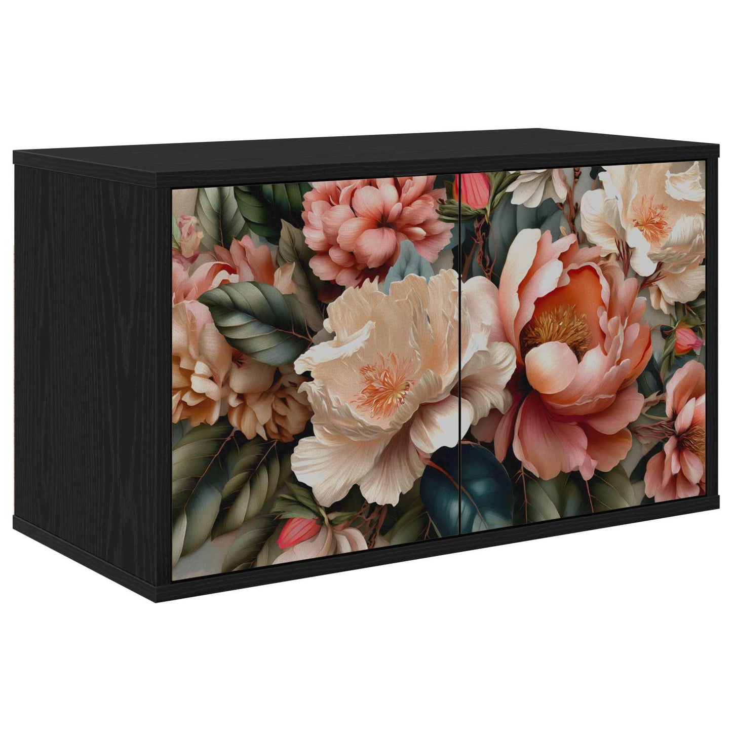 vidaXL Wall-mounted TV Cabinet BORNE 69 x 33 x 40 cm Black Oak 1