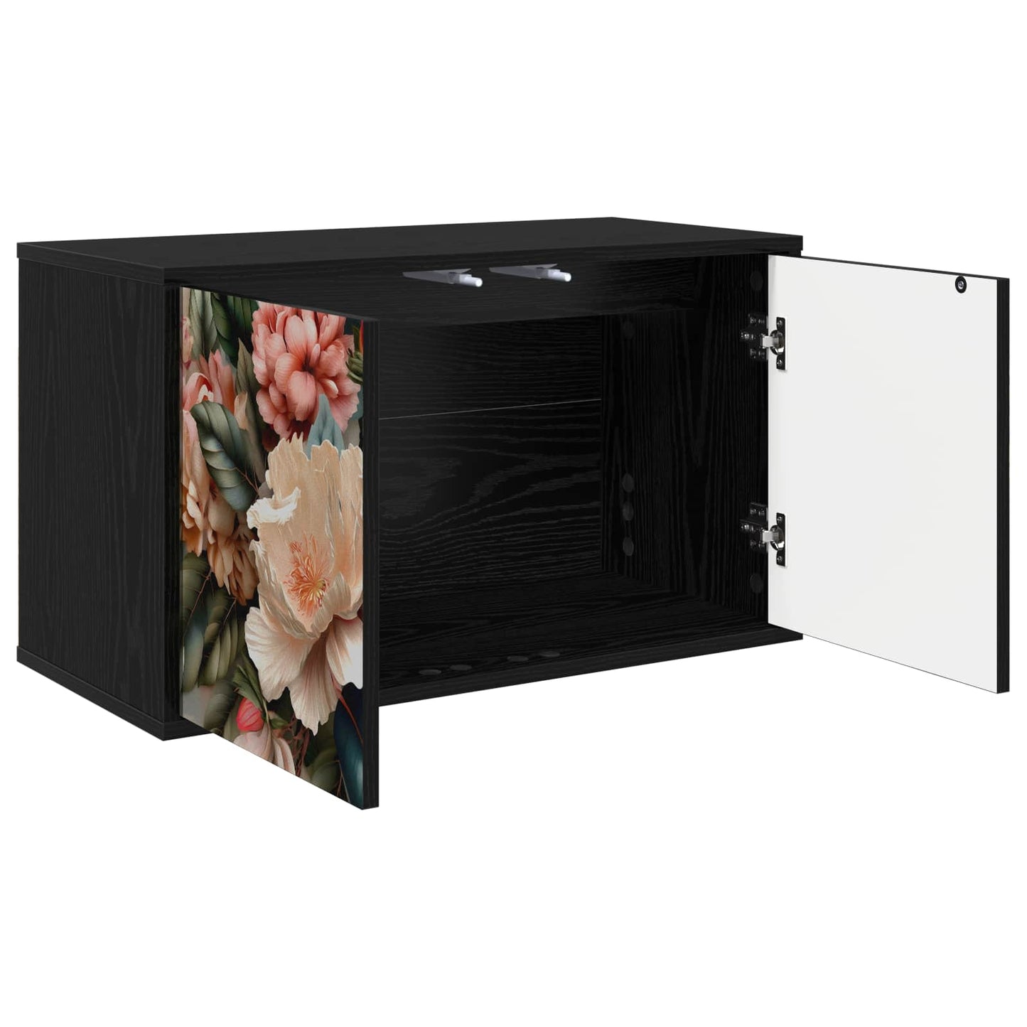 vidaXL Wall-mounted TV Cabinet BORNE 69 x 33 x 40 cm Black Oak 2