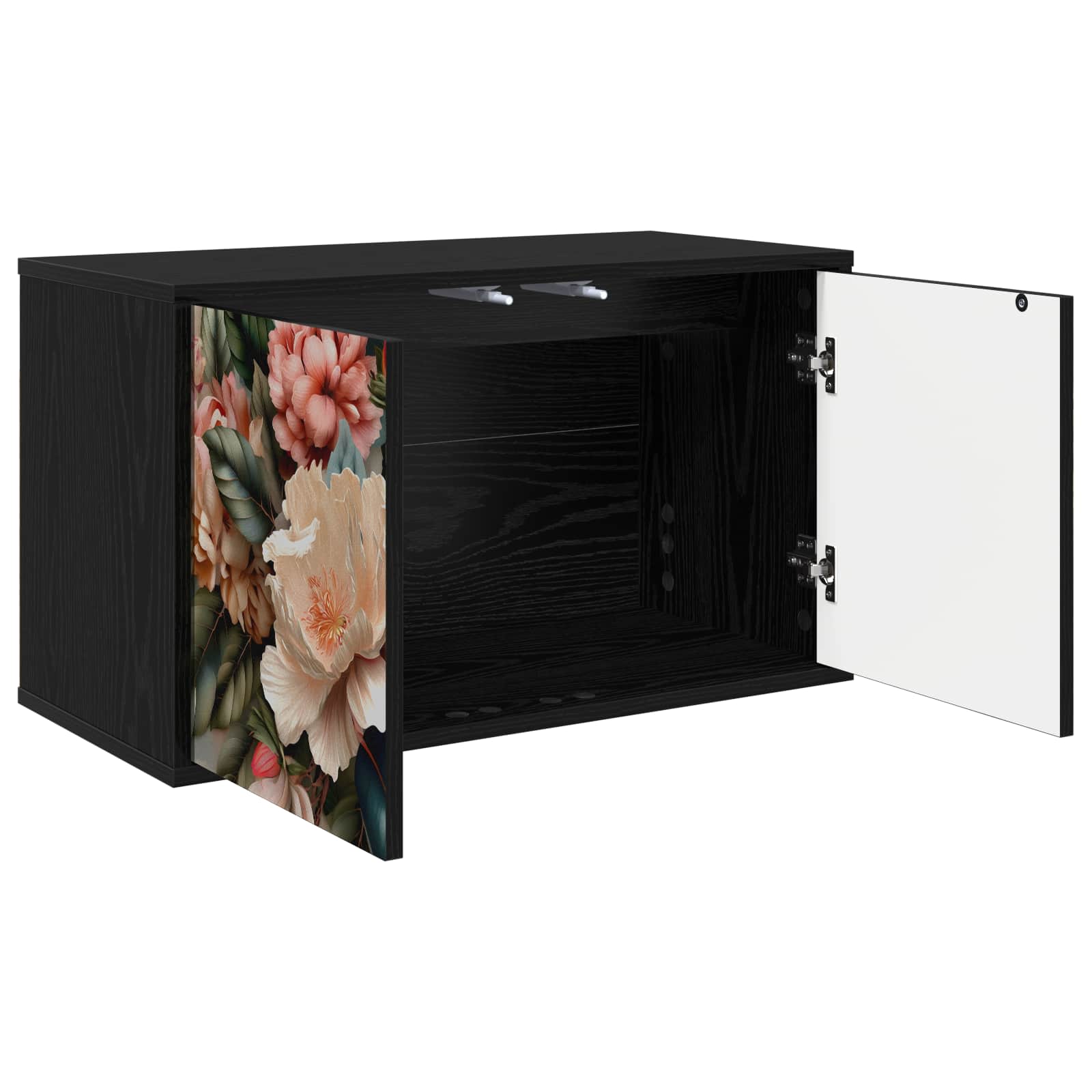 vidaXL Wall-mounted TV Cabinet BORNE 69 x 33 x 40 cm Black Oak 2