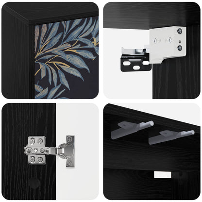 vidaXL Wall-mounted TV Cabinet DOKKUM 69 x 33 x 40 cm Black Oak 6