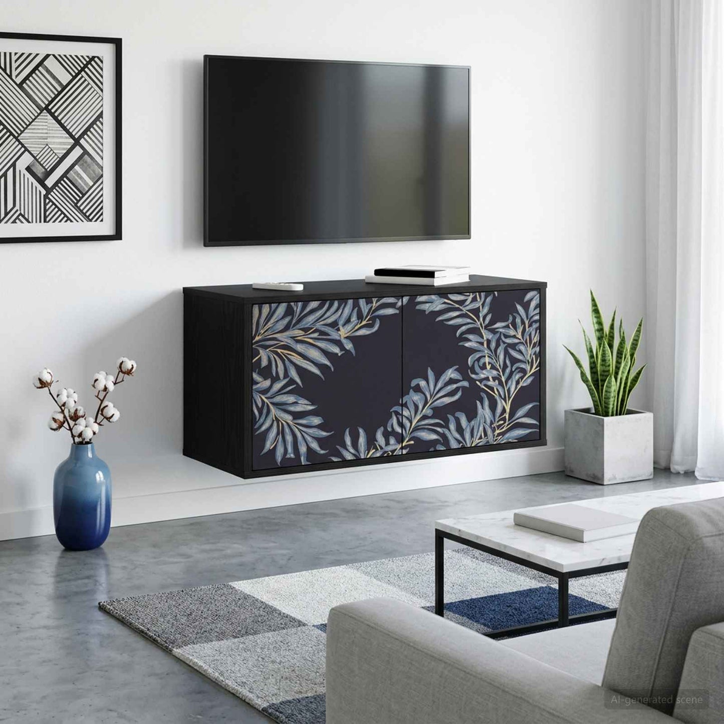 vidaXL Wall-mounted TV Cabinet DOKKUM 69 x 33 x 40 cm Black Oak 1