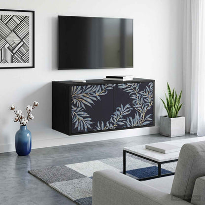 vidaXL Wall-mounted TV Cabinet DOKKUM 69 x 33 x 40 cm Black Oak 1