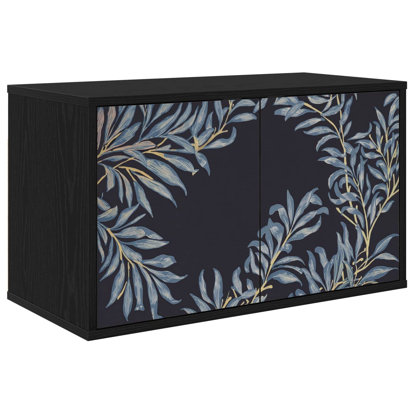 vidaXL Wall-mounted TV Cabinet DOKKUM 69 x 33 x 40 cm Black Oak 2