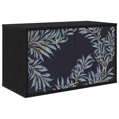 vidaXL Wall-mounted TV Cabinet DOKKUM 69 x 33 x 40 cm Black Oak 2