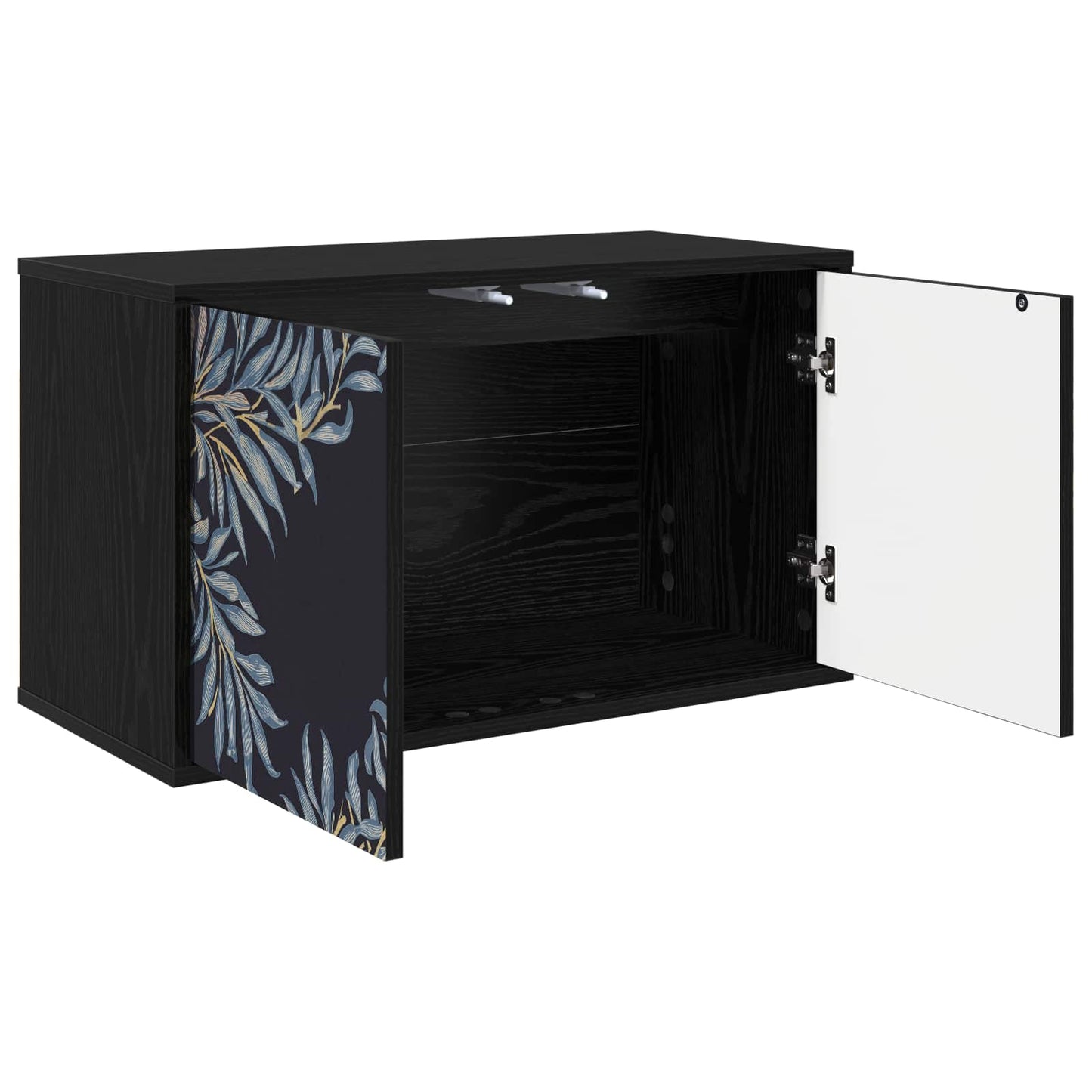 vidaXL Wall-mounted TV Cabinet DOKKUM 69 x 33 x 40 cm Black Oak 3