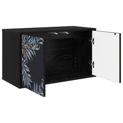 vidaXL Wall-mounted TV Cabinet DOKKUM 69 x 33 x 40 cm Black Oak 3