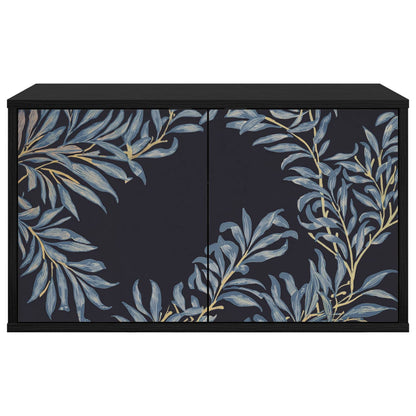 vidaXL Wall-mounted TV Cabinet DOKKUM 69 x 33 x 40 cm Black Oak 4