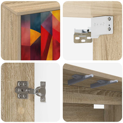 vidaXL Wall-mounted TV Cabinet HEESCH 69 x 33 x 40 cm Sonoma Oak 5