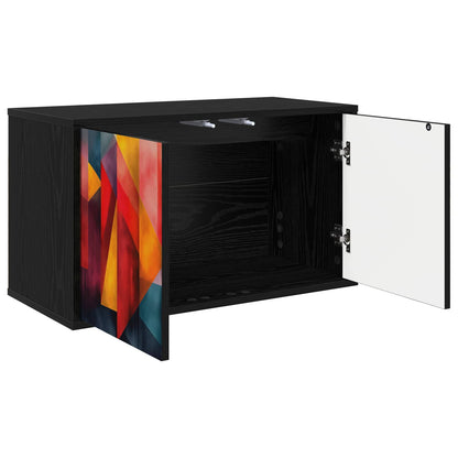 vidaXL Wall-mounted TV Cabinet HEESCH 69 x 33 x 40 cm Black Oak 2