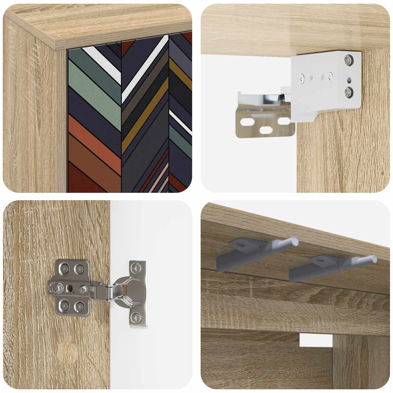 vidaXL Wall-mounted TV Cabinet OMMEN 69 x 33 x 40 cm Sonoma Oak 5