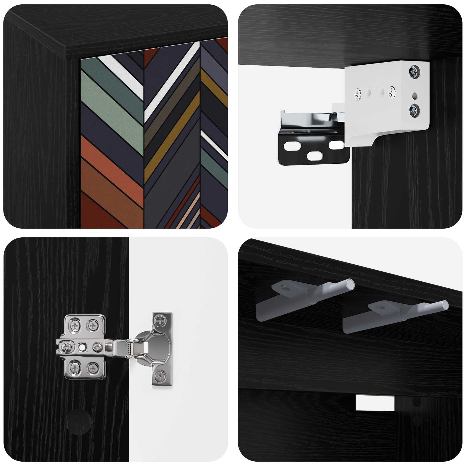 vidaXL Wall-mounted TV Cabinet OMMEN 69 x 33 x 40 cm Black Oak 5