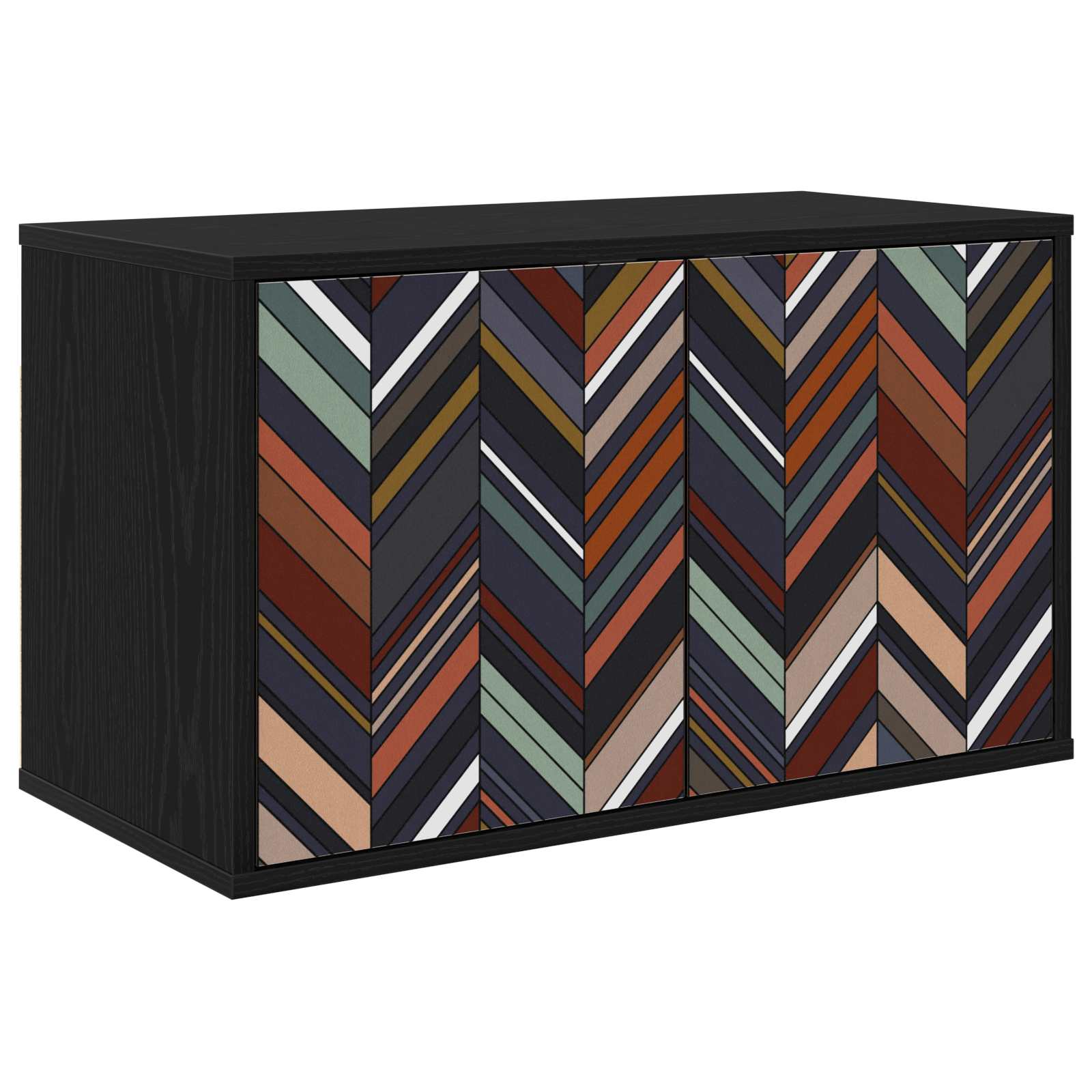 vidaXL Wall-mounted TV Cabinet OMMEN 69 x 33 x 40 cm Black Oak 1
