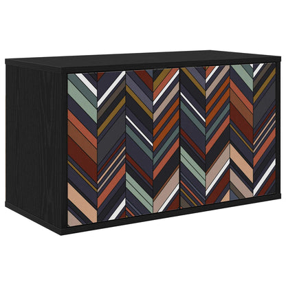 vidaXL Wall-mounted TV Cabinet OMMEN 69 x 33 x 40 cm Black Oak 1