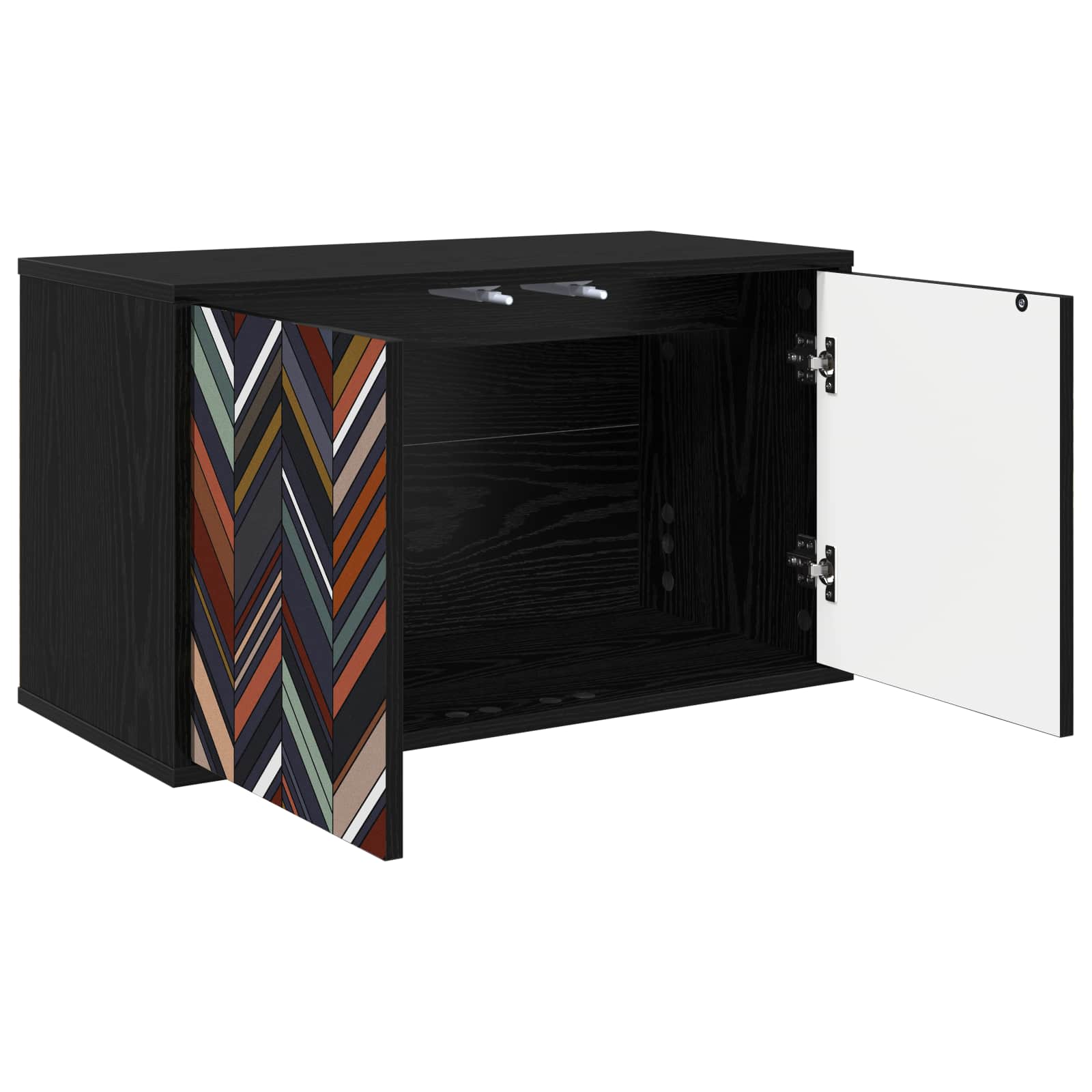 vidaXL Wall-mounted TV Cabinet OMMEN 69 x 33 x 40 cm Black Oak 2