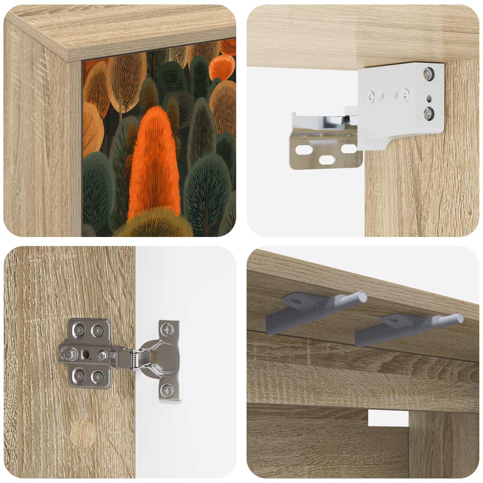 vidaXL Wall-mounted TV Cabinet ZAANDAM 69 x 33 x 40 cm Sonoma Oak 5