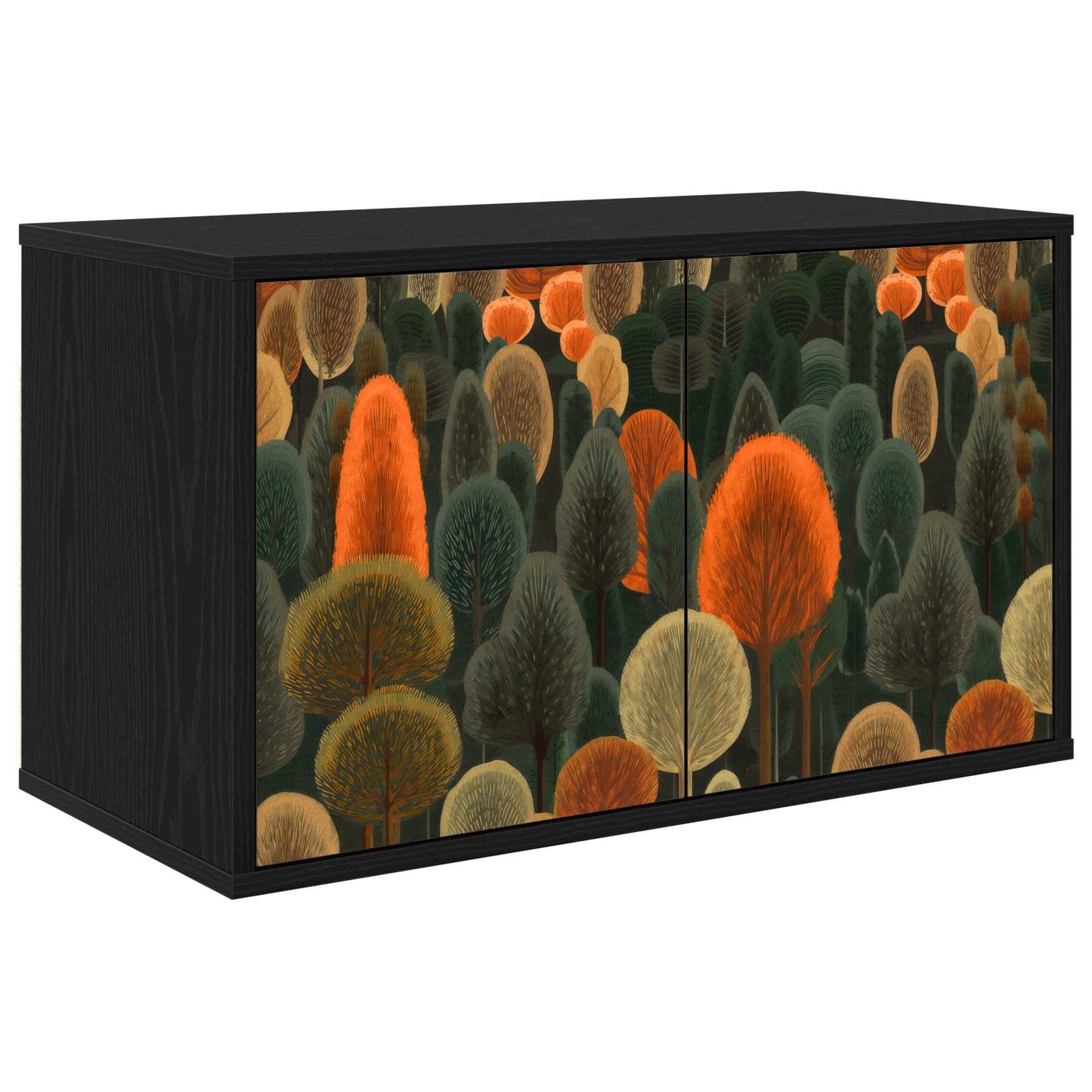 vidaXL Wall-mounted TV Cabinet ZAANDAM 69 x 33 x 40 cm Black Oak 1
