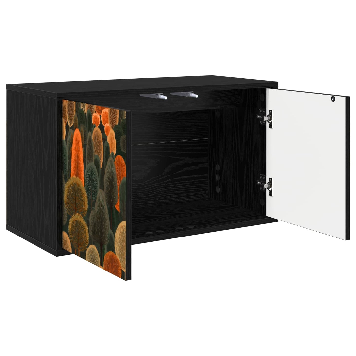 vidaXL Wall-mounted TV Cabinet ZAANDAM 69 x 33 x 40 cm Black Oak 2