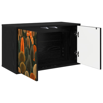 vidaXL Wall-mounted TV Cabinet ZAANDAM 69 x 33 x 40 cm Black Oak 2