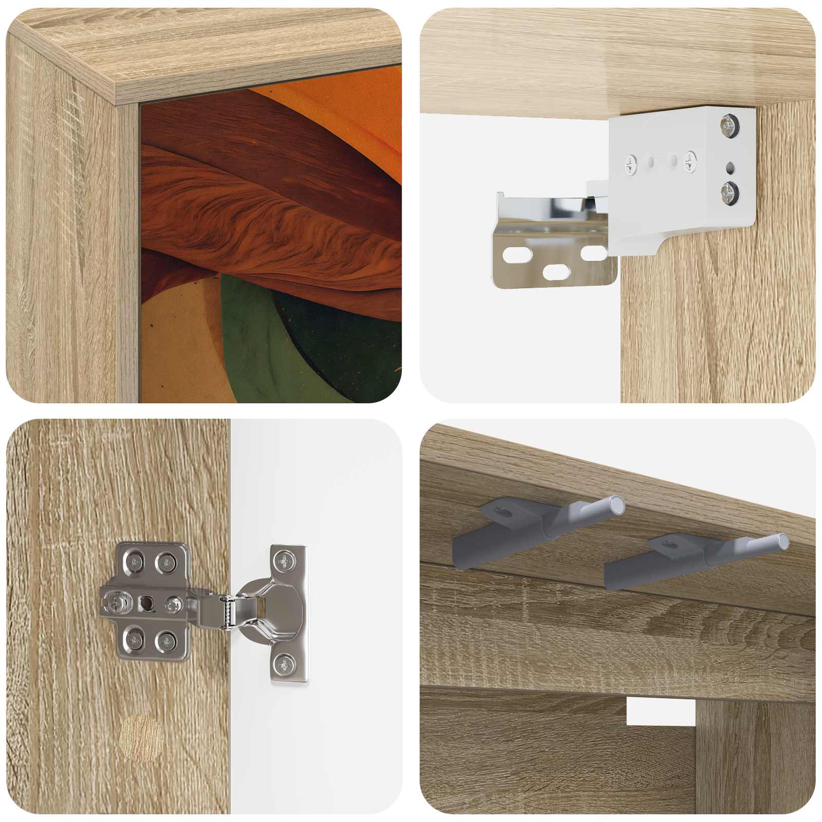 vidaXL Wall-mounted TV Cabinet BONN 69 x 33 x 40 cm Sonoma Oak 5