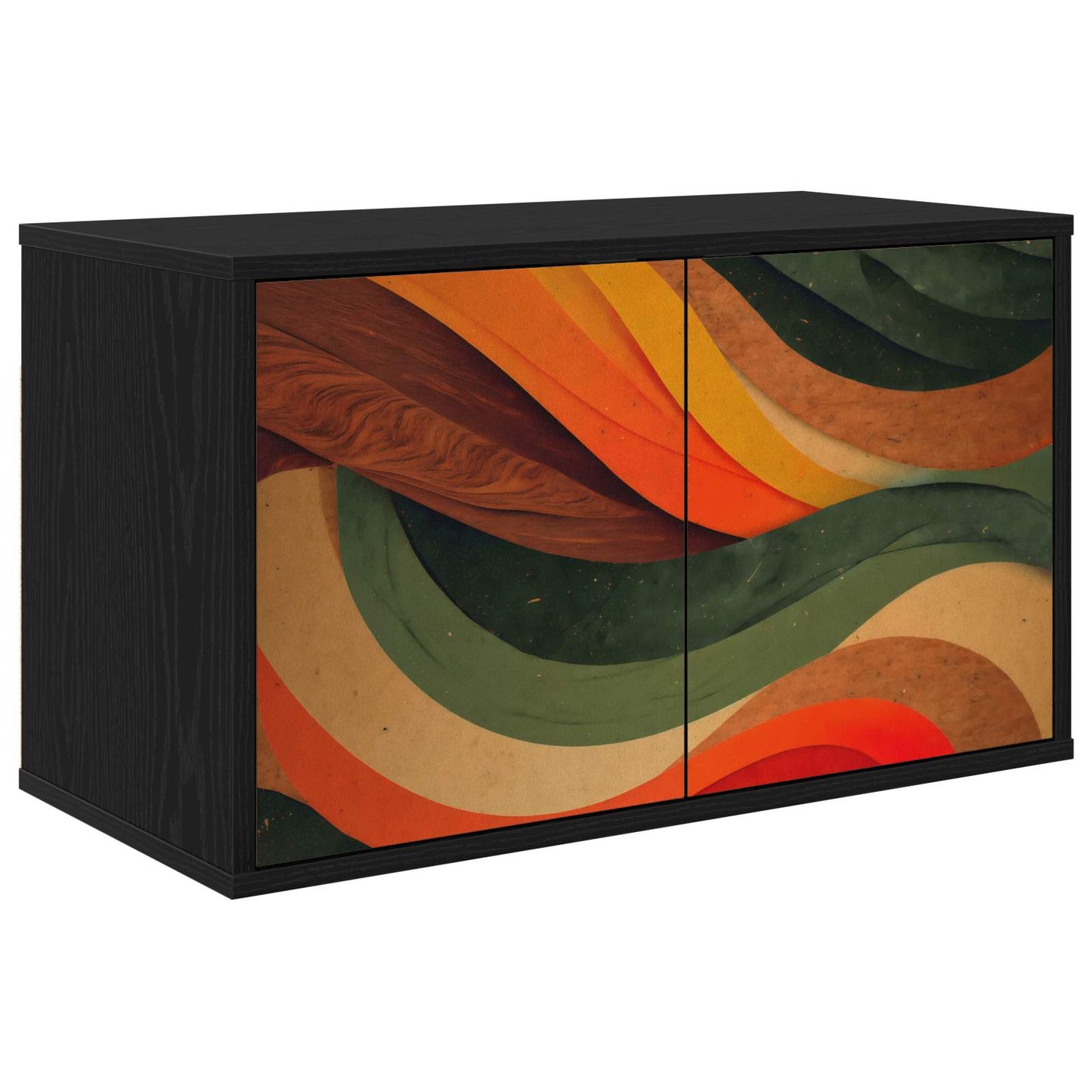 vidaXL Wall-mounted TV Cabinet BONN 69 x 33 x 40 cm Black Oak 1