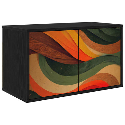 vidaXL Wall-mounted TV Cabinet BONN 69 x 33 x 40 cm Black Oak 1