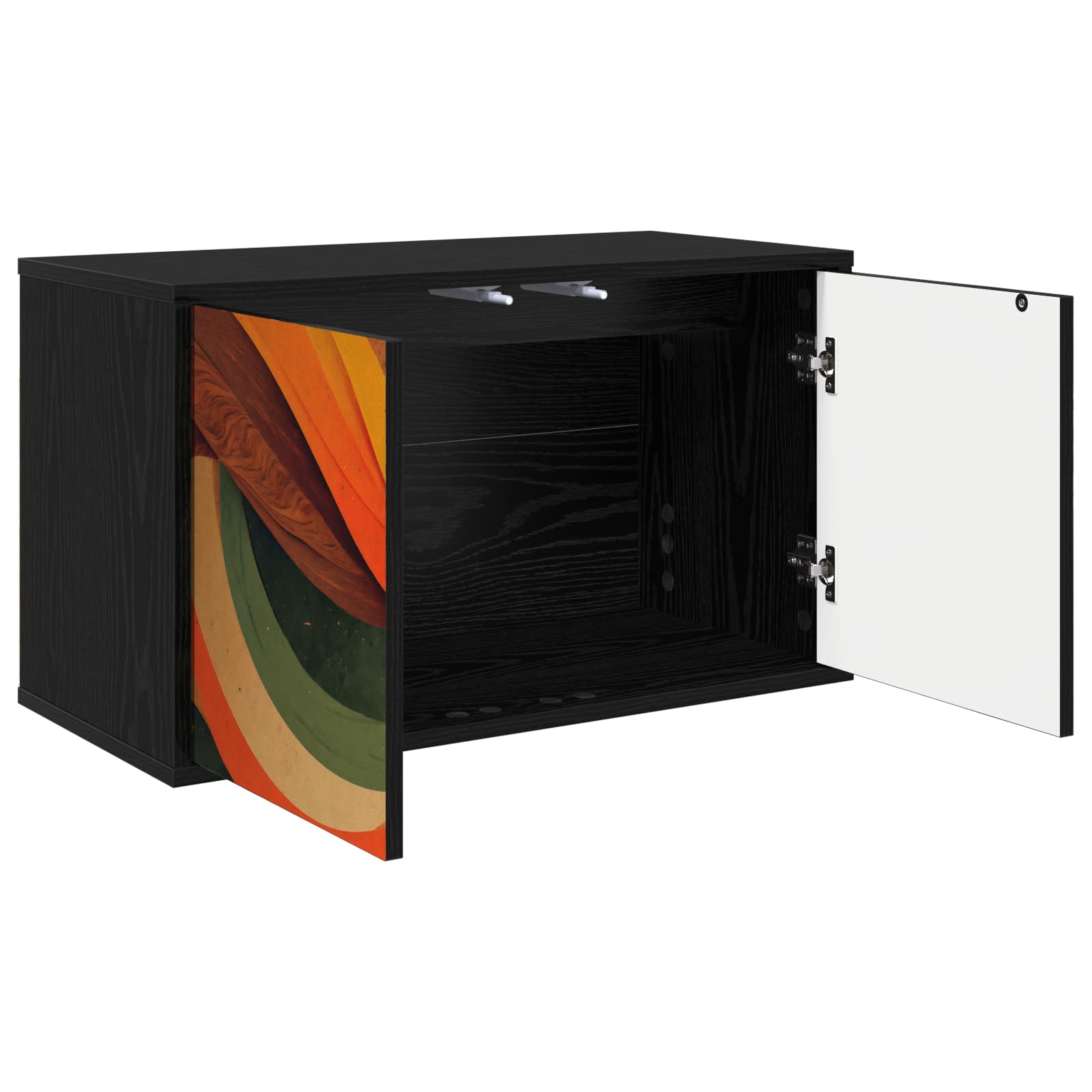 vidaXL Wall-mounted TV Cabinet BONN 69 x 33 x 40 cm Black Oak 2