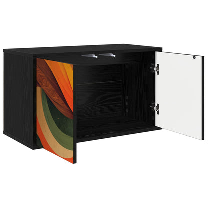 vidaXL Wall-mounted TV Cabinet BONN 69 x 33 x 40 cm Black Oak 2