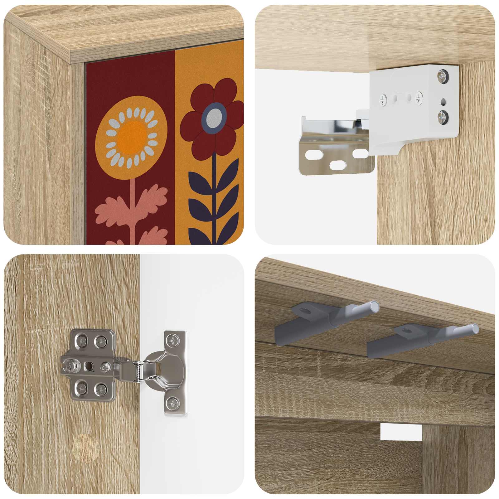 vidaXL Wall-mounted TV Cabinet ESSEN 69 x 33 x 40 cm Sonoma Oak 5