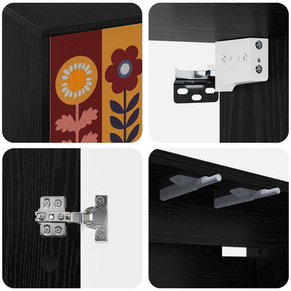 vidaXL Wall-mounted TV Cabinet ESSEN 69 x 33 x 40 cm Black Oak 5