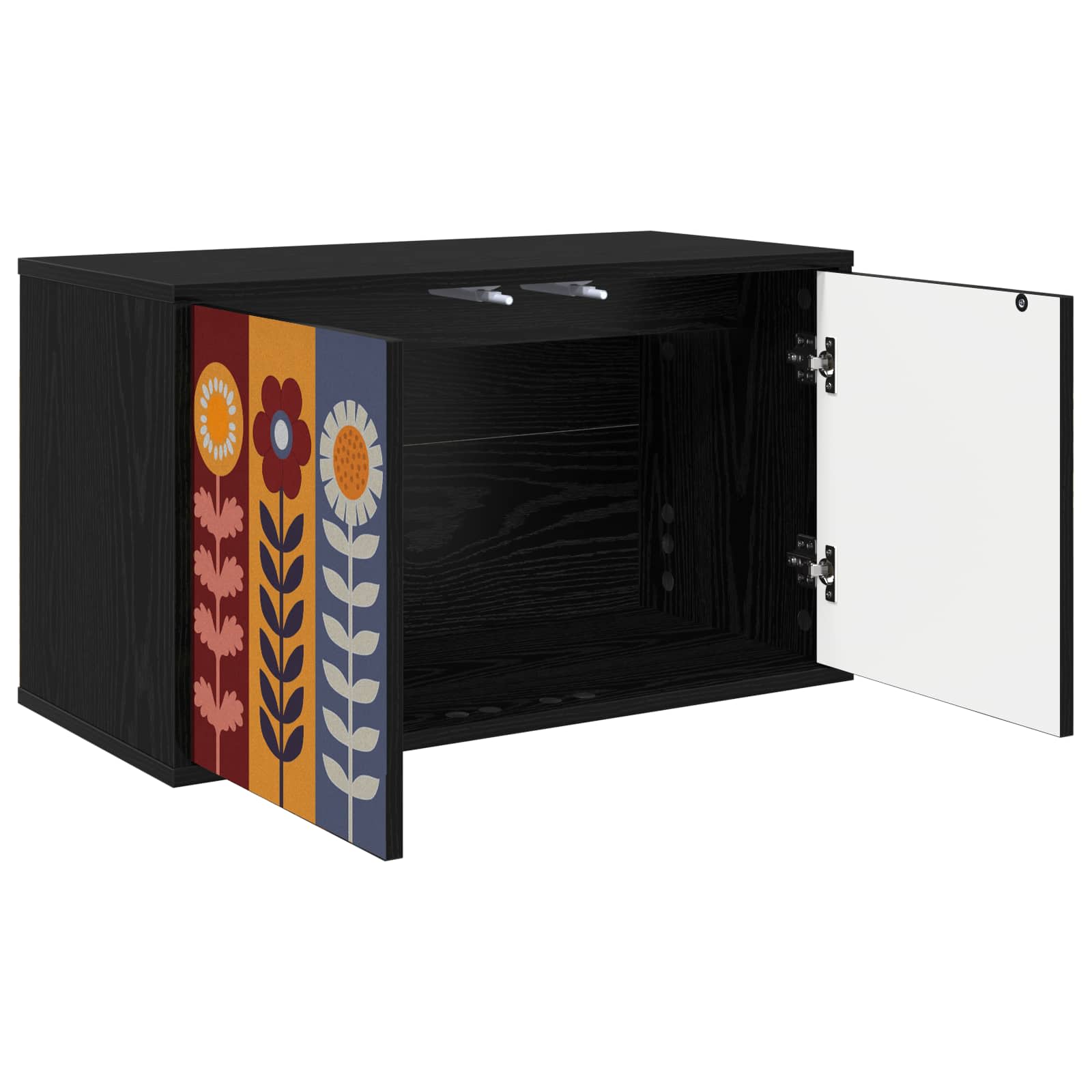 vidaXL Wall-mounted TV Cabinet ESSEN 69 x 33 x 40 cm Black Oak 2