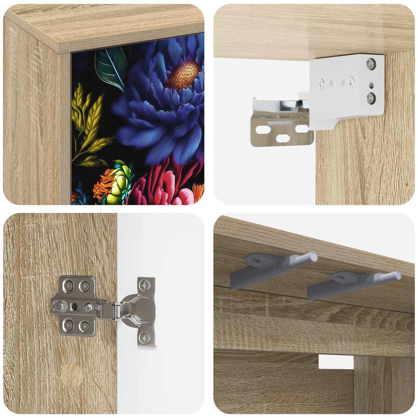 vidaXL Wall-mounted TV Cabinet KIEL 69 x 33 x 40 cm Sonoma Oak 5