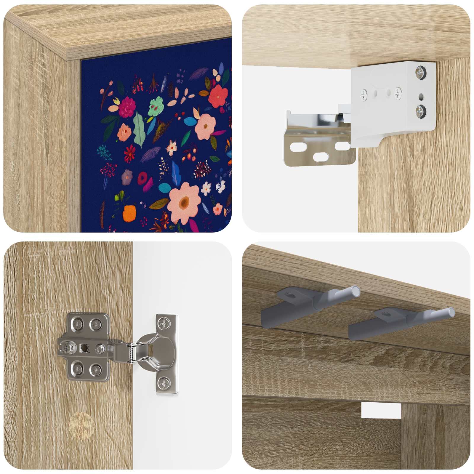 vidaXL Wall-mounted TV Cabinet MAINZ 69 x 33 x 40 cm Sonoma Oak 5