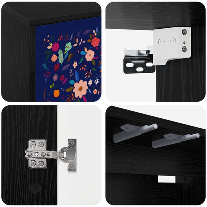 vidaXL Wall-mounted TV Cabinet MAINZ 69 x 33 x 40 cm Black Oak 5