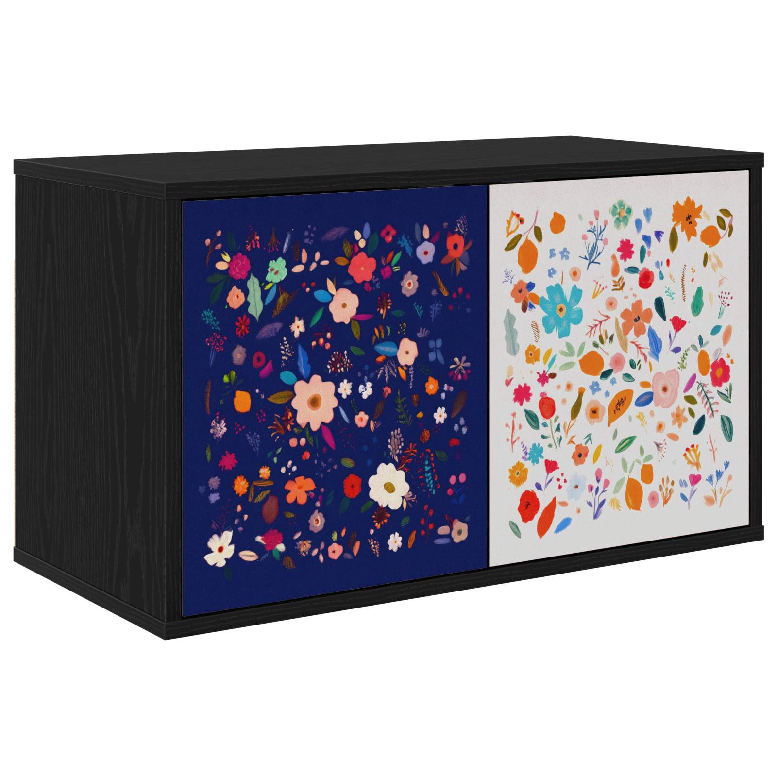 vidaXL Wall-mounted TV Cabinet MAINZ 69 x 33 x 40 cm Black Oak 1