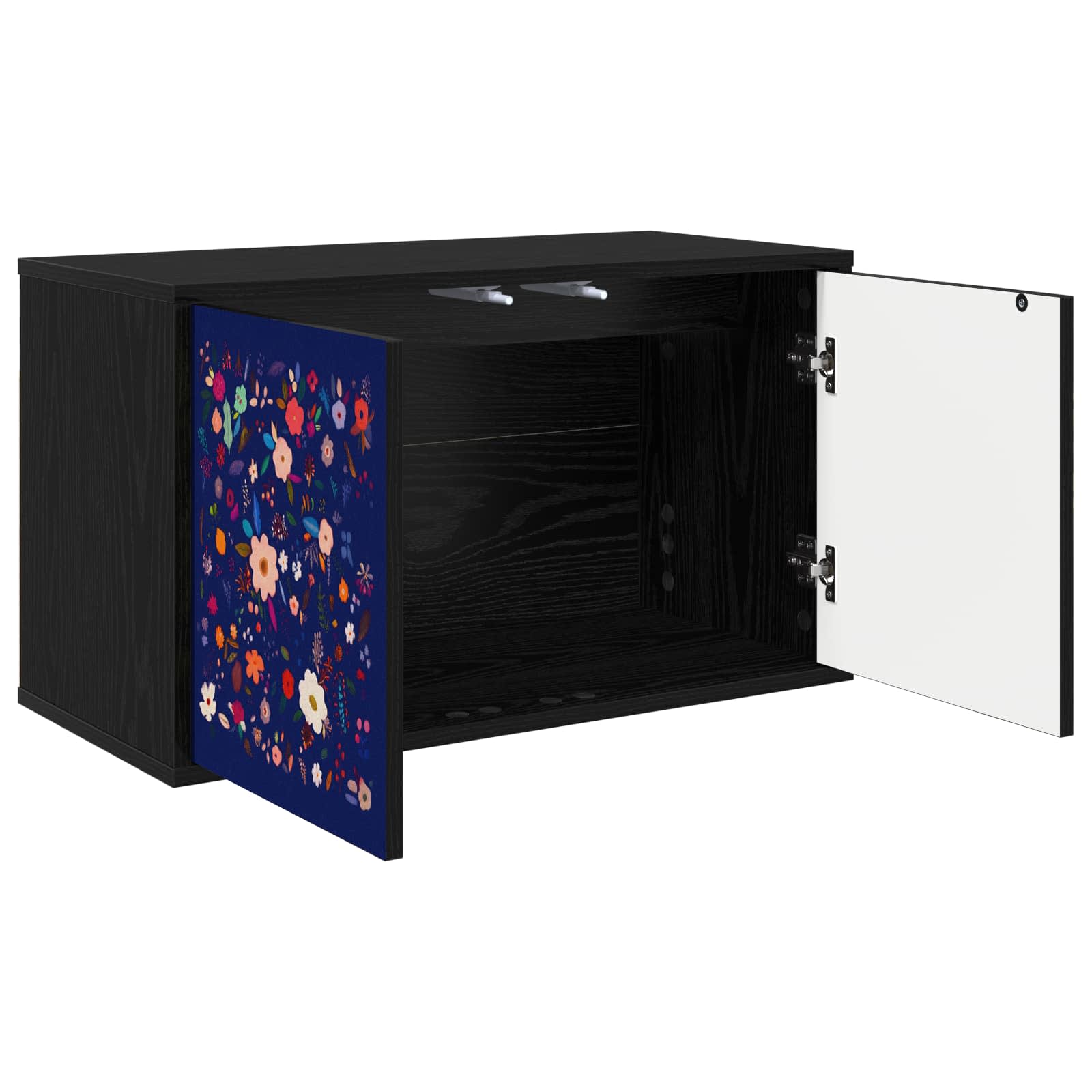 vidaXL Wall-mounted TV Cabinet MAINZ 69 x 33 x 40 cm Black Oak 2