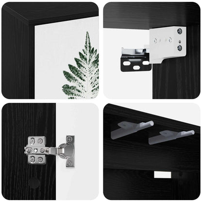 vidaXL Wall-mounted TV Cabinet HANAU 69 x 33 x 40 cm Black Oak 5