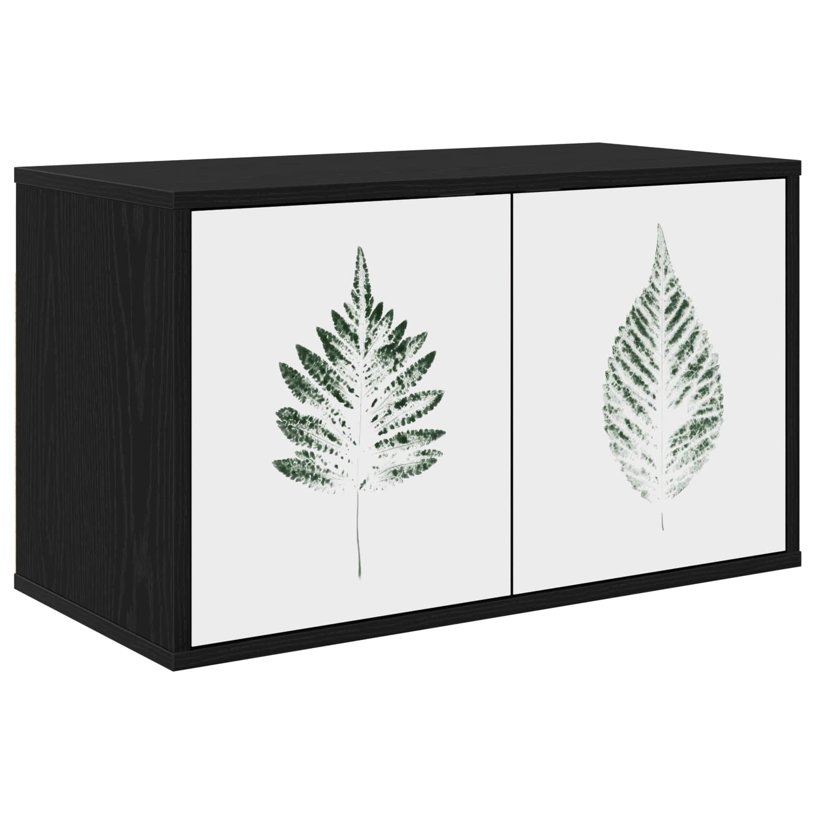vidaXL Wall-mounted TV Cabinet HANAU 69 x 33 x 40 cm Black Oak 1