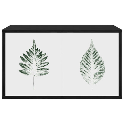 vidaXL Wall-mounted TV Cabinet HANAU 69 x 33 x 40 cm Black Oak 3