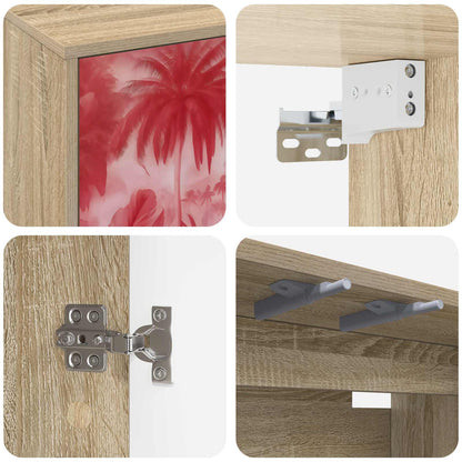 vidaXL Wall-mounted TV Cabinet AACHEN 69 x 33 x 40 cm Sonoma Oak 5