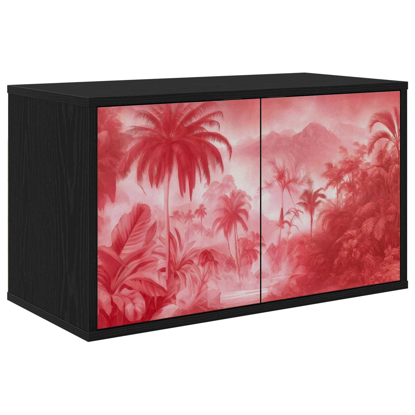 vidaXL Wall-mounted TV Cabinet AACHEN 69 x 33 x 40 cm Black Oak 1