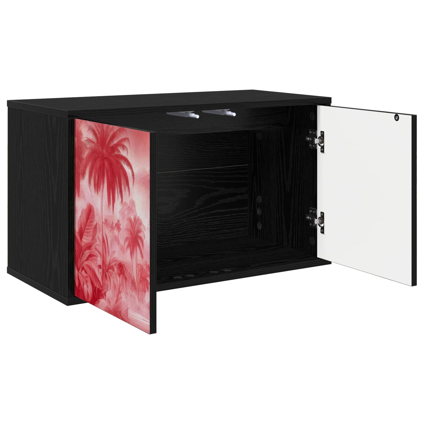 vidaXL Wall-mounted TV Cabinet AACHEN 69 x 33 x 40 cm Black Oak 2